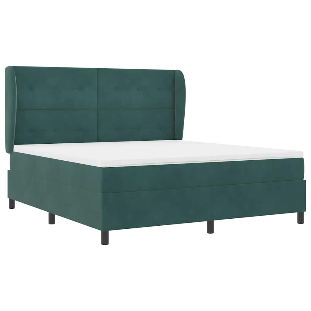 Boxspringbed met hoofdeinde Donkergroen 200 x 180 cm Fluweel
