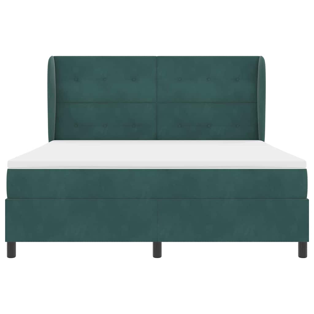 Boxspringbed met hoofdeinde Donkergroen 200 x 180 cm Fluweel