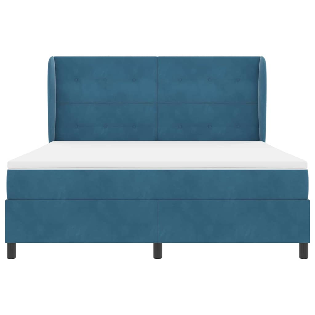 Boxspringbed met hoofdeinde Donkerblauw 200 x 180 cm Fluweel