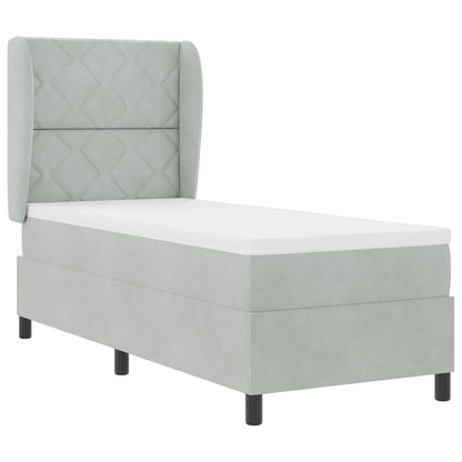 Boxspringbed met hoofdeinde Lichtgrijs 200 x 80 cm Fluweel