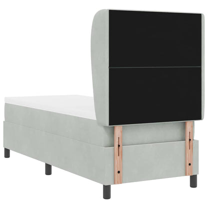 Boxspringbed met hoofdeinde Lichtgrijs 200 x 80 cm Fluweel