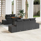 Garden Dining Set with Cushions 6 pcs Black and Brown
