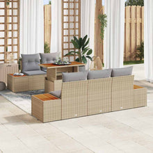 Tuin Eetset met kussen 6 pcs Beige en Grijs