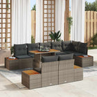 Tuin eetset 9-delig grijs bruin 100x55x73 cm