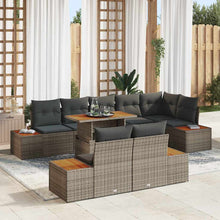 Tuin Eetset met kussen 9 pcs Grijs, Bruin 100 x 55 x 73 cm