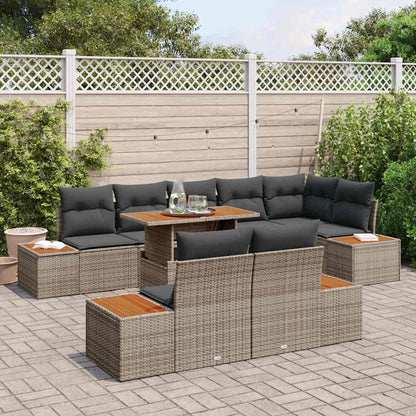 Tuin Eetset met kussen 9 pcs Grijs, Bruin 100 x 55 x 73 cm