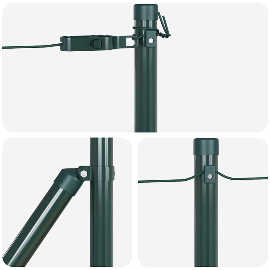 Hekpalen 26 st met voetplaten Ø32 mm 70 cm gegalvaniseerd staal