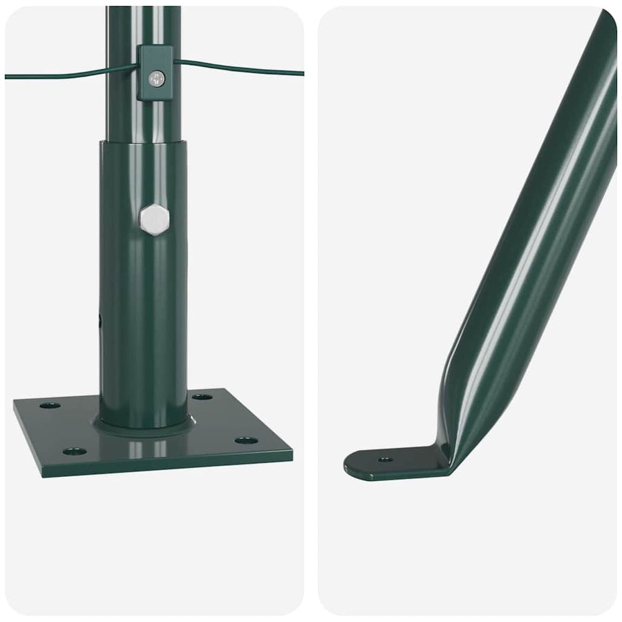 Hekpalen 26 st met voetplaten Ø32 mm 70 cm gegalvaniseerd staal