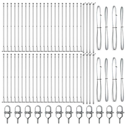 Afrasteringspaal 52 pcs Grijs 3,2 x 3,2 x 110 cm