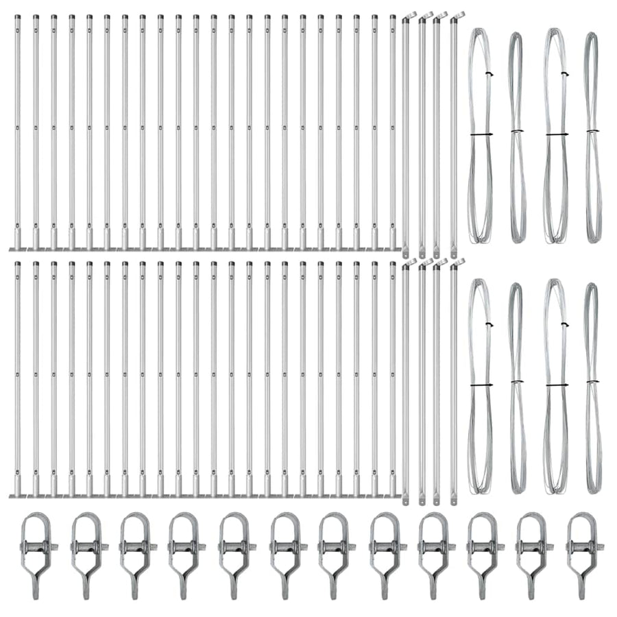 Afrasteringspaal 52 pcs Grijs 3,2 x 3,2 x 110 cm