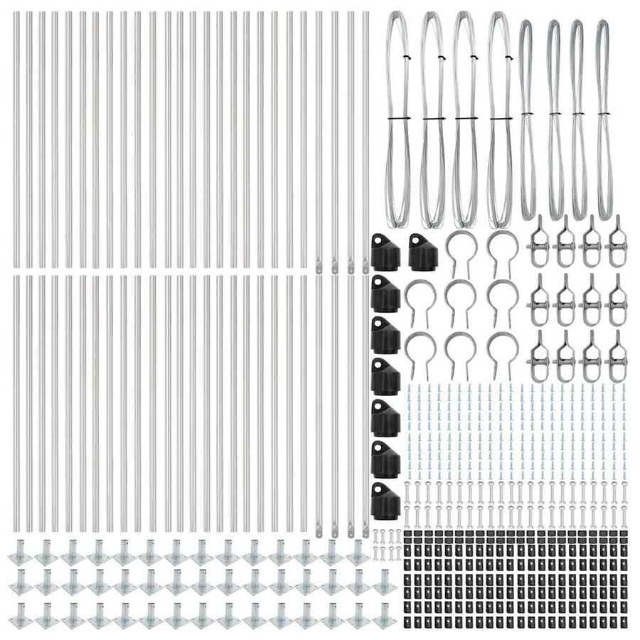 Afrasteringspaal 52 pcs Grijs 3,2 x 3,2 x 110 cm