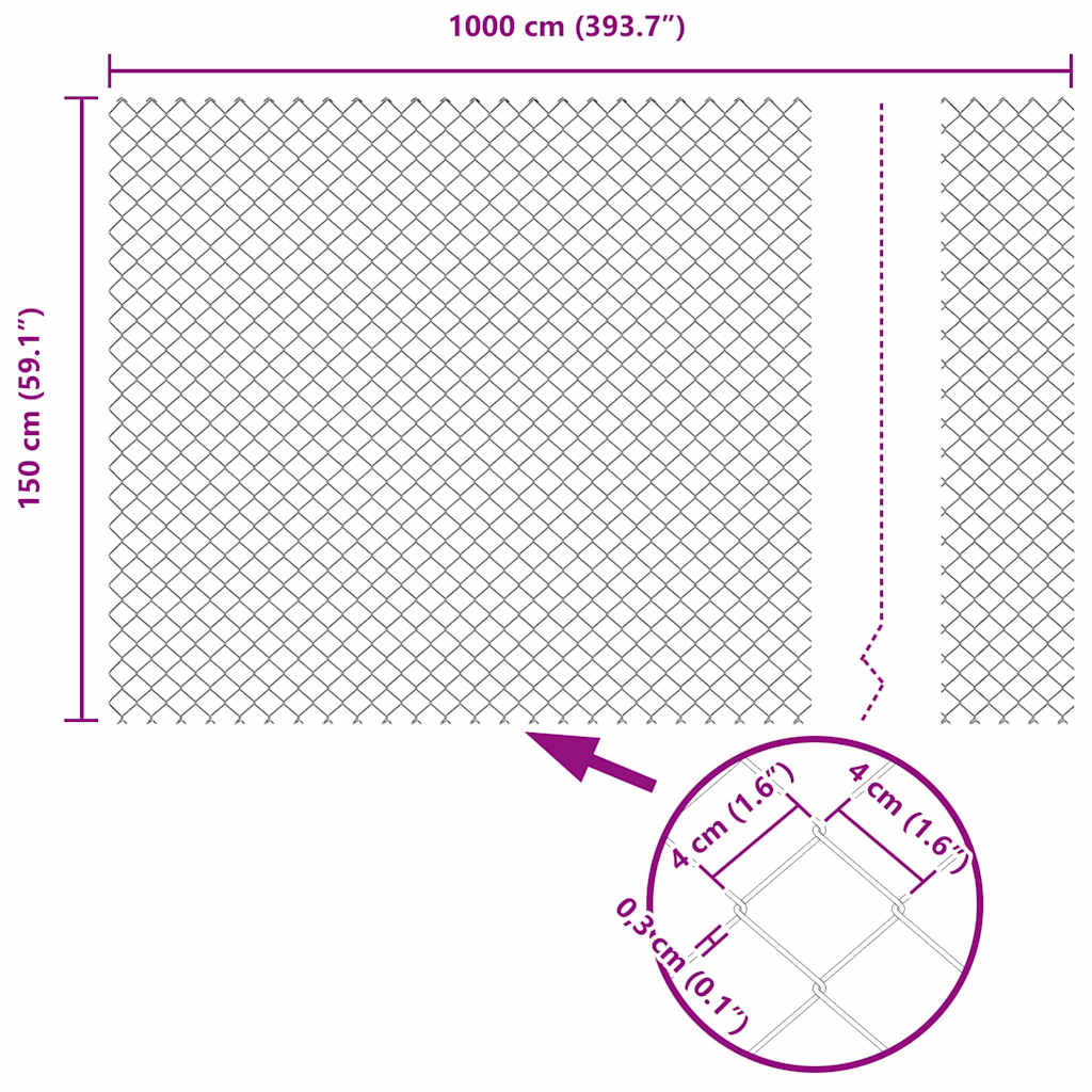 Afrasteringspaal Groen 10 x 1,5 m (40 x 40 mm gaas)