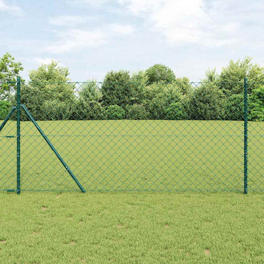 Afrasteringspaal Groen 10 x 1 m (60 x 60 mm gaas) Staal en PVC
