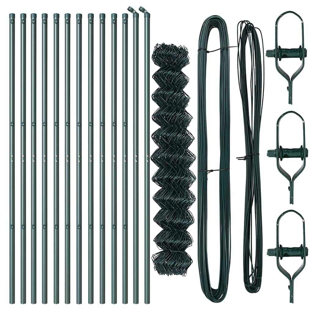 Afrasteringspaal Groen 25 x 1 m (40 x 40 mm gaas) Staal en PVC