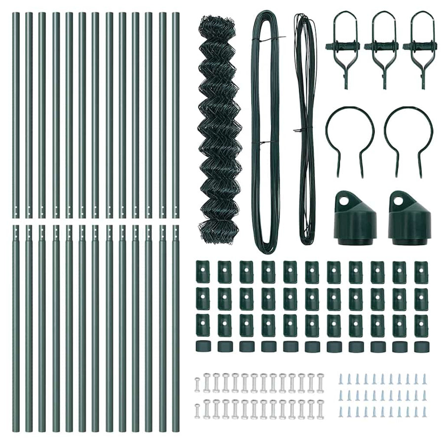 Afrasteringspaal Groen 25 x 1 m (40 x 40 mm gaas) Staal en PVC