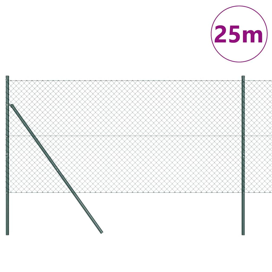 Afrasteringspaal Groen 25 x 1 m (40 x 40 mm gaas) Staal en PVC