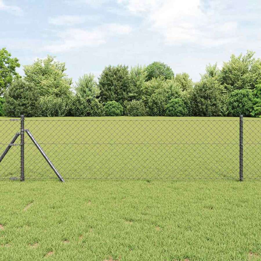 Afrasteringspaal Grijs 10 x 0,8 m (40 x 40 mm gaas)