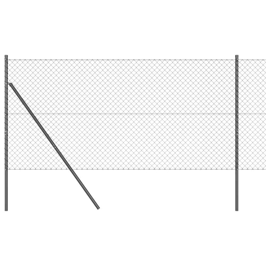 Afrasteringspaal Grijs 10 x 1 m (40 x 40 mm gaas) Staal en PVC