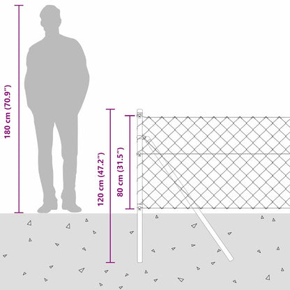 Afrasteringspaal Grijs 10 x 0,8 m (60 x 60 mm gaas)