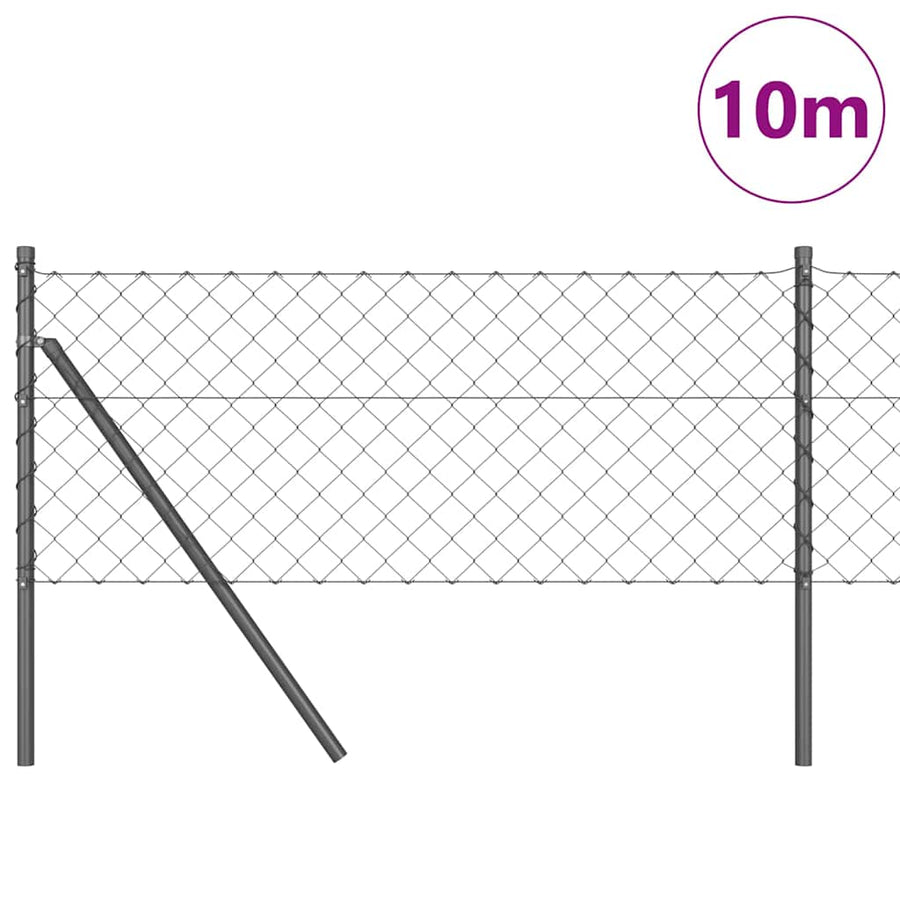Afrasteringspaal Grijs 10 x 0,8 m (60 x 60 mm gaas)