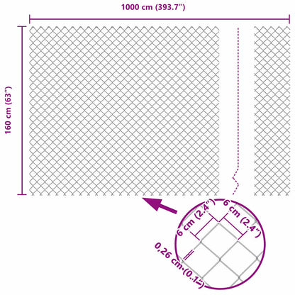 Afrasteringspaal Grijs 10 x 1,6 m (60 x 60 mm gaas)