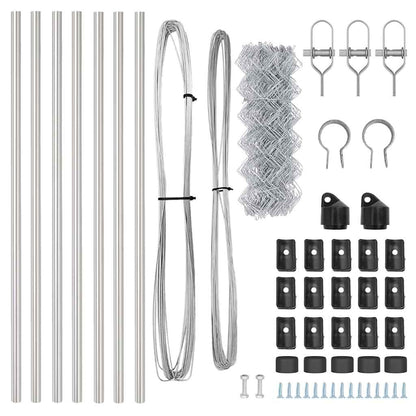 Afrasteringspaal Zilver 10 x 0,4 m (40 x 40 mm gaas) Staal