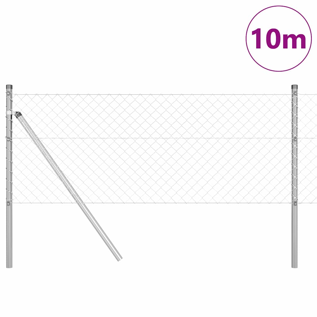 Afrasteringspaal Zilver 10 x 0,4 m (40 x 40 mm gaas) Staal