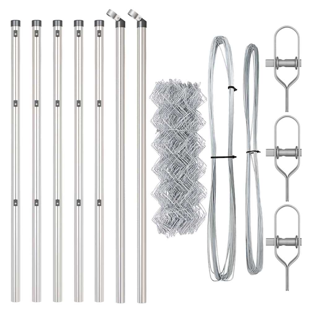 Afrasteringspaal Zilver 10 x 0,6 m (40 x 40 mm gaas) Staal