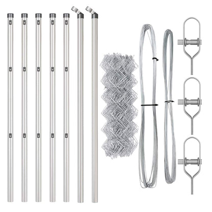 Afrasteringspaal Zilver 10 x 0,6 m (40 x 40 mm gaas) Staal