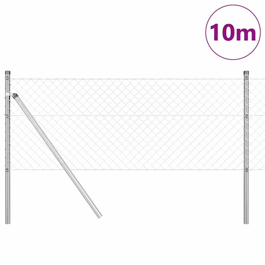 Afrasteringspaal Zilver 10 x 0,6 m (40 x 40 mm gaas) Staal