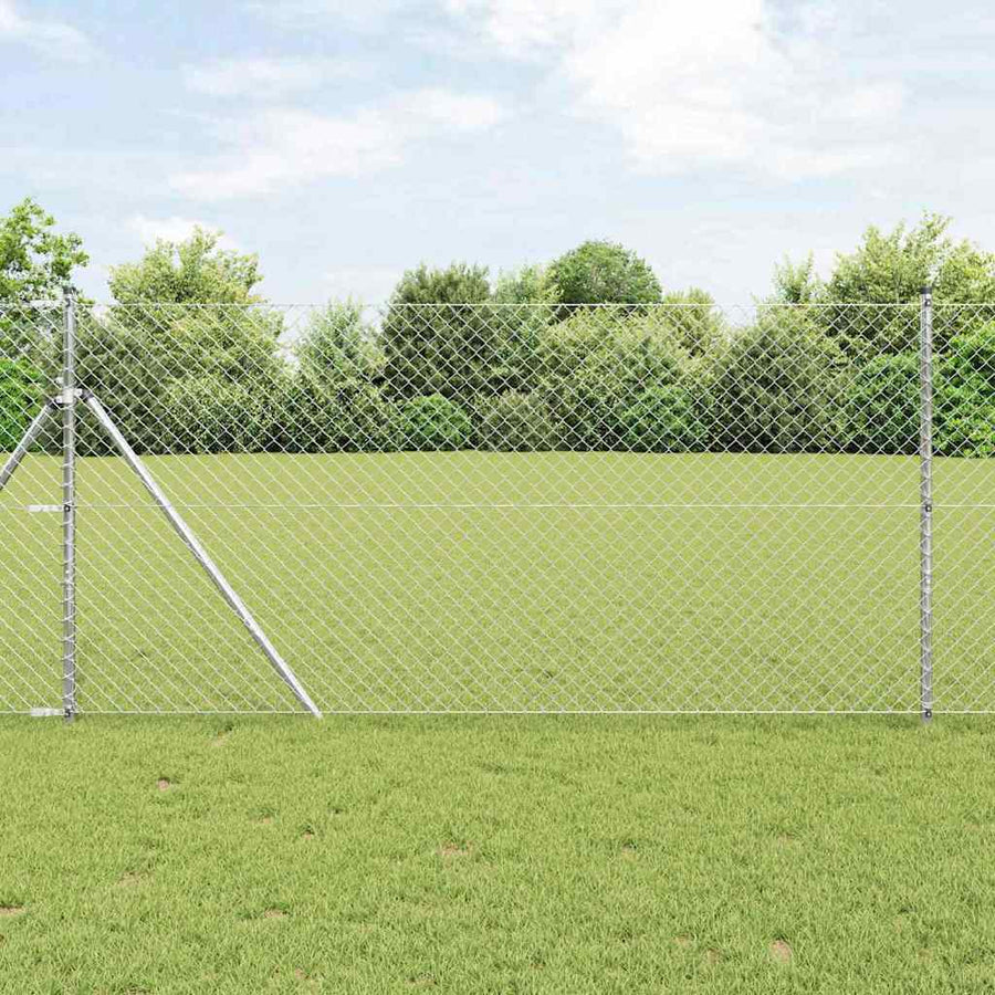 Afrasteringspaal Zilver 10 x 1 m (40 x 40 mm gaas) Staal
