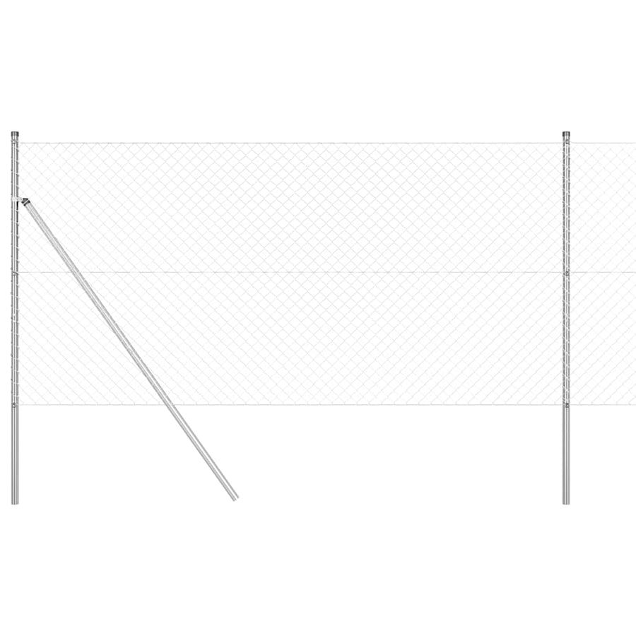 Afrasteringspaal Zilver 10 x 1,2 m (40 x 40 mm gaas) Staal