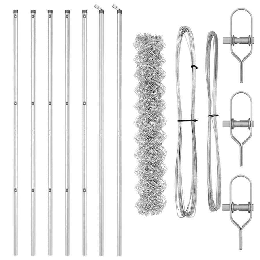 Afrasteringspaal Zilver 10 x 1,2 m (40 x 40 mm gaas) Staal