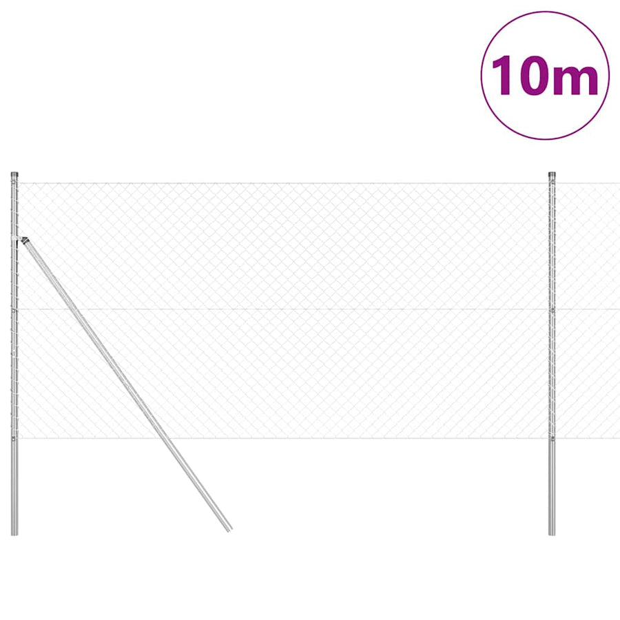 Afrasteringspaal Zilver 10 x 1,2 m (40 x 40 mm gaas) Staal