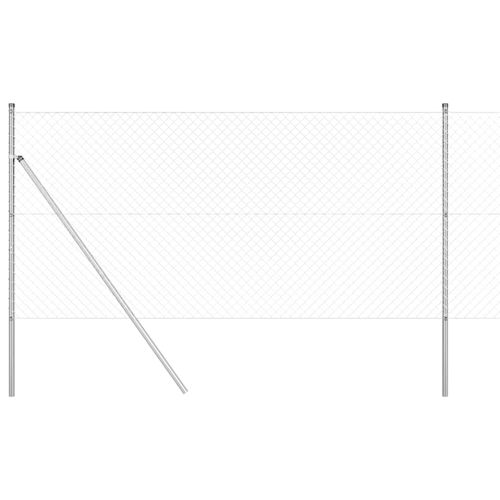 Afrasteringspaal Zilver 10 x 1,4 m (40 x 40 mm gaas) Staal