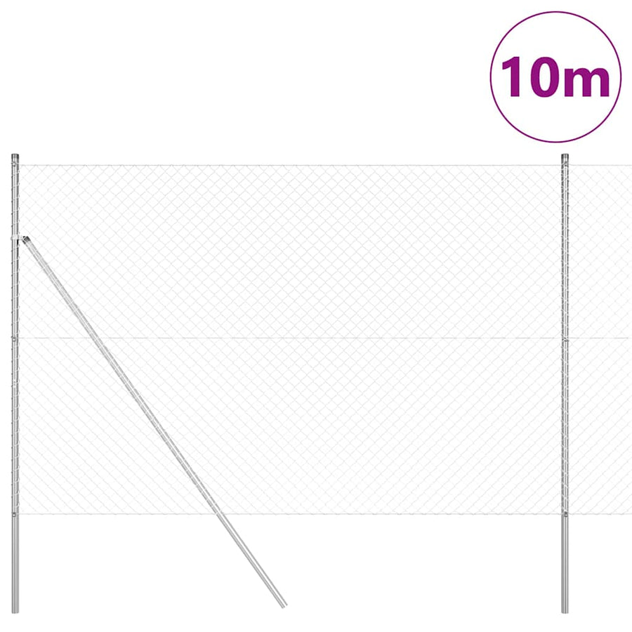 Afrasteringspaal Zilver 10 x 1,5 m (40 x 40 mm gaas) Staal