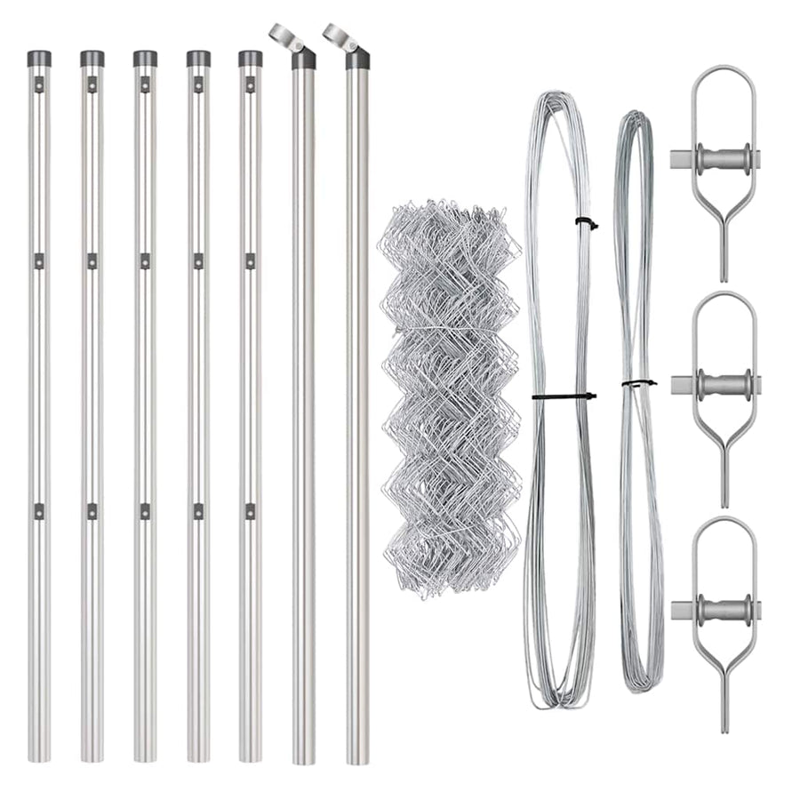 Afrasteringspaal Zilver 10 x 0,4 m (60 x 60 mm gaas) Staal