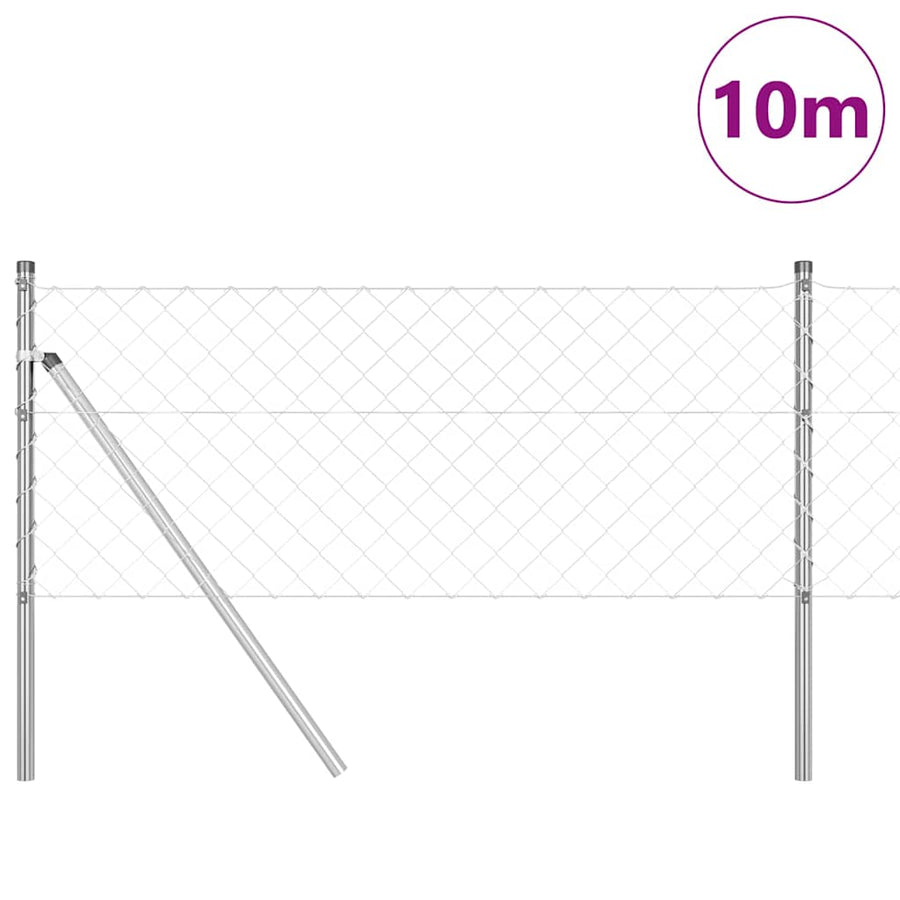 Afrasteringspaal Zilver 10 x 0,4 m (60 x 60 mm gaas) Staal
