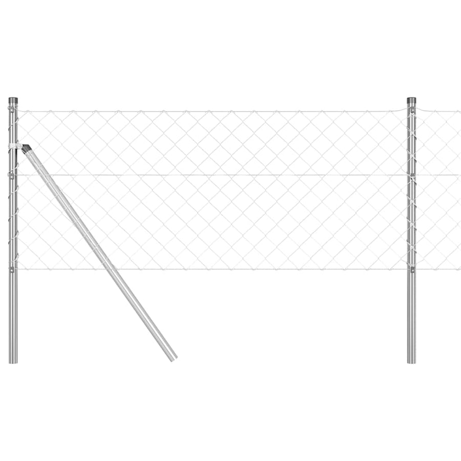 Afrasteringspaal Zilver 10 x 0,8 m (60 x 60 mm gaas) Staal