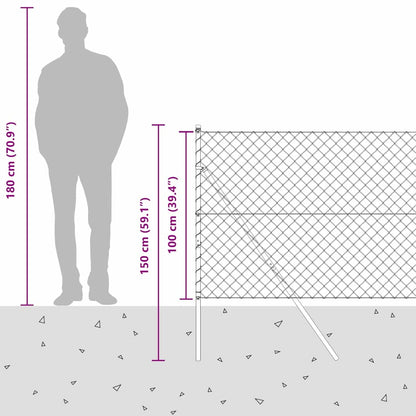 Kettenschakelhek Grijs 1 x 10 m