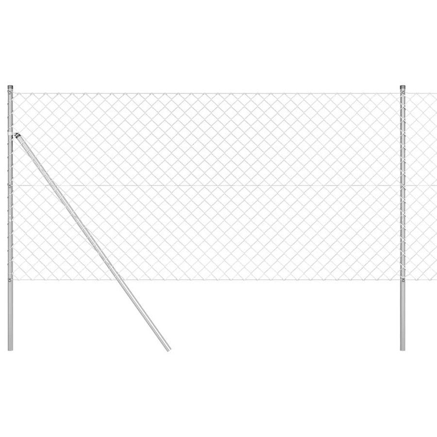 Afrasteringspaal Zilver 10 x 1,2 m (60 x 60 mm gaas) Staal