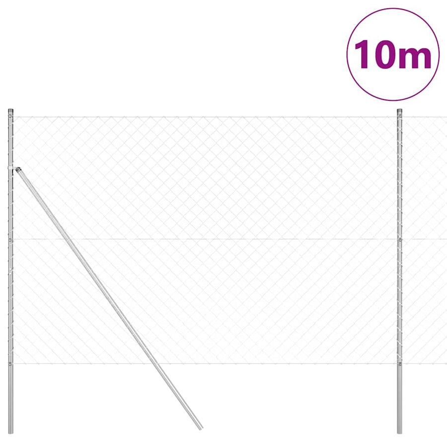 Afrasteringspaal Zilver 10 x 1,5 m (60 x 60 mm gaas) Staal