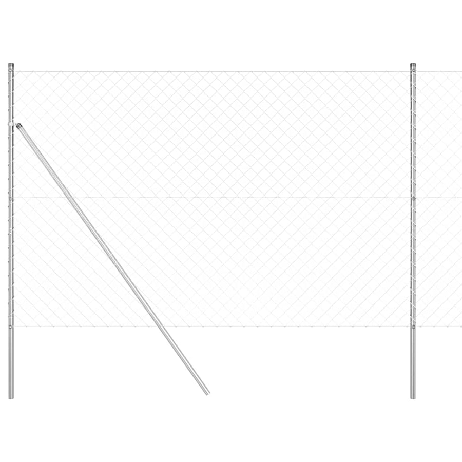 Afrasteringspaal Zilver 10 x 1,6 m (60 x 60 mm gaas) Staal