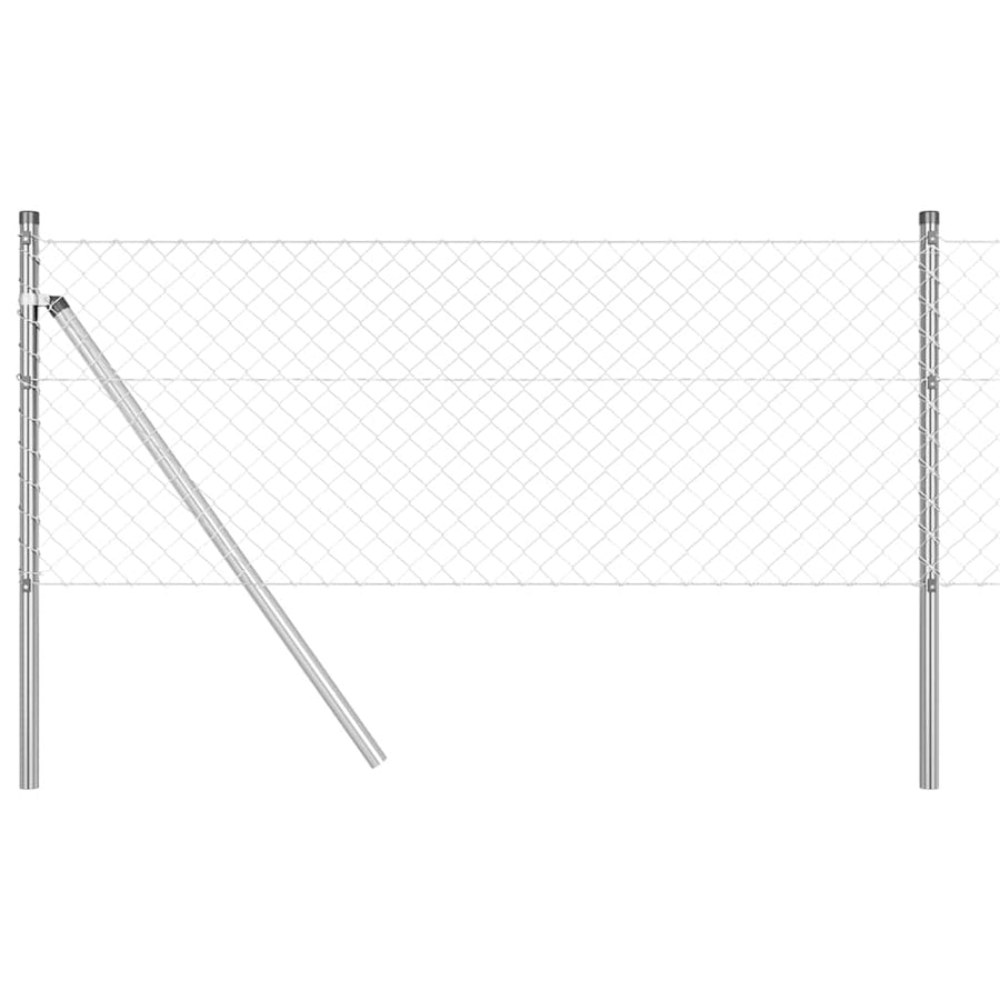 Afrasteringspaal Zilver 25 x 0,6 m (40 x 40 mm gaas) Staal