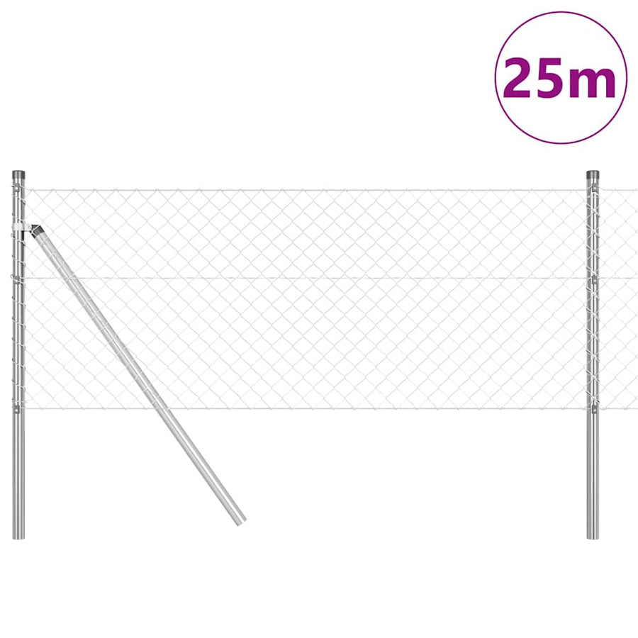 Afrasteringspaal Zilver 25 x 0,6 m (40 x 40 mm gaas) Staal