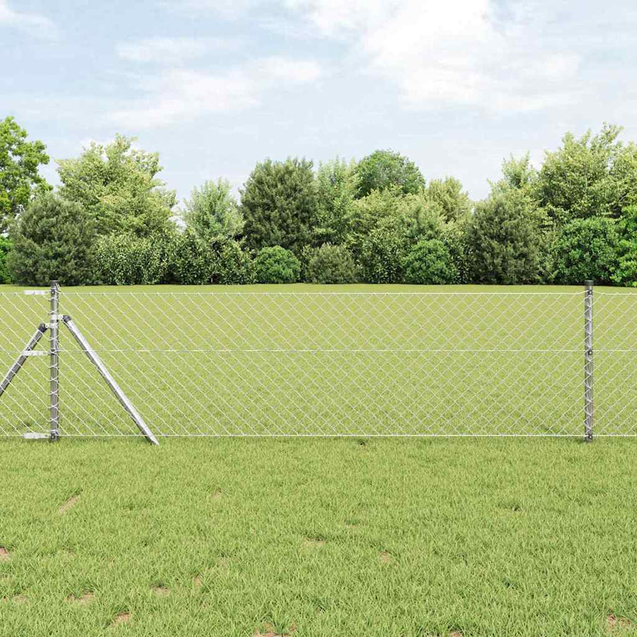 Afrasteringspaal Zilver 25 x 0,8 m (40 x 40 mm gaas) Staal