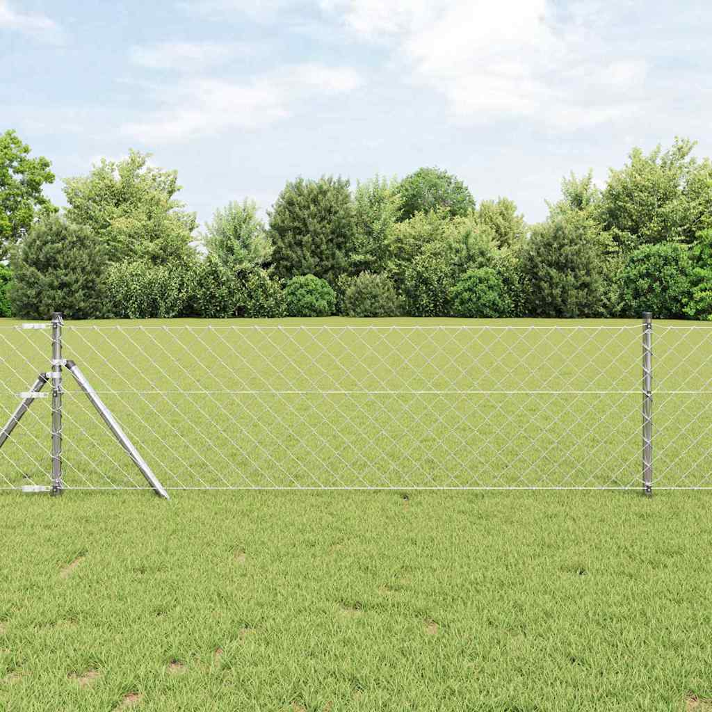 Afrasteringspaal Zilver 25 x 0,8 m (60 x 60 mm gaas) Staal