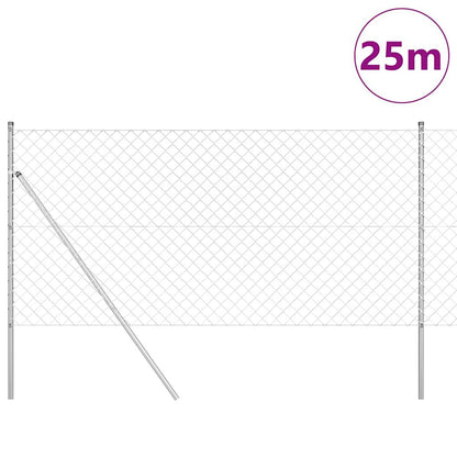 Afrasteringspaal Zilver 25 x 1 m (60 x 60 mm gaas) Staal