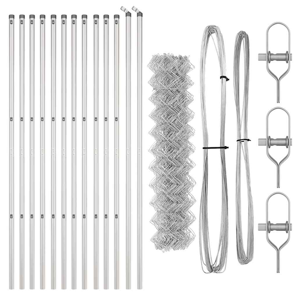 Afrasteringspaal Zilver 25 x 1,2 m (60 x 60 mm gaas) Staal