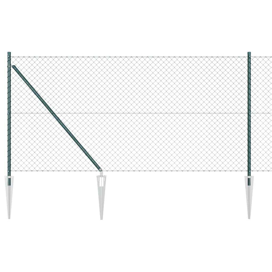 Afrasteringspaal Groen 10 x 1 m (40 x 40 mm gaas) Staal en PVC